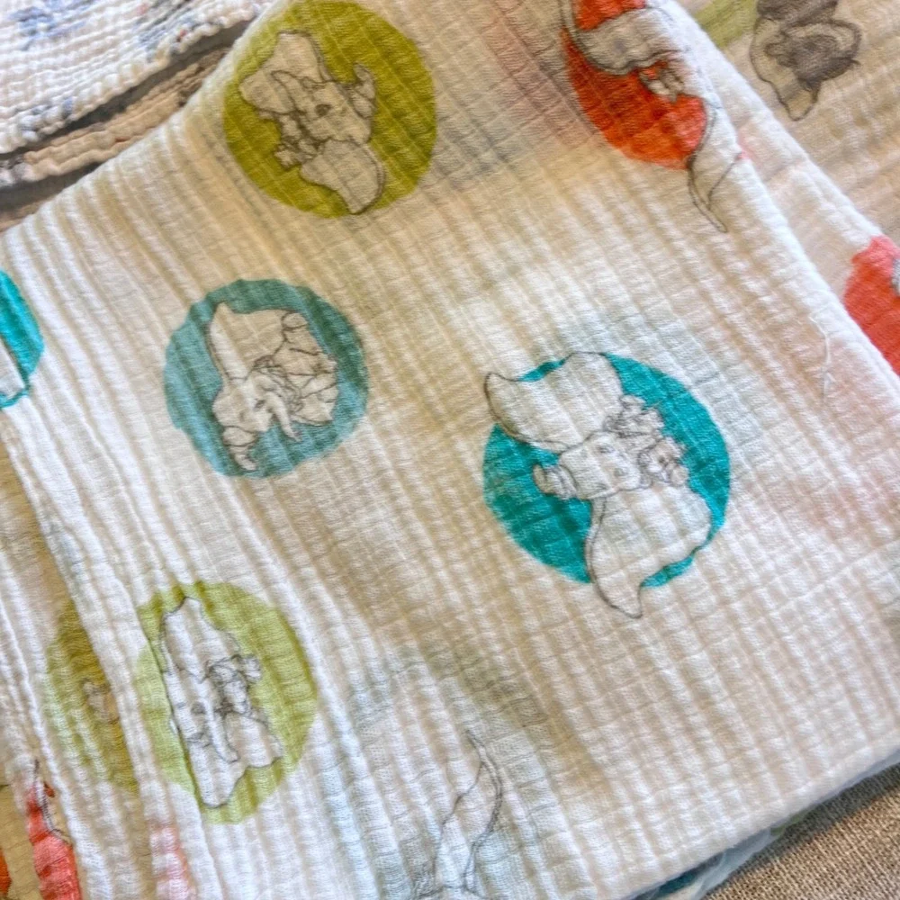 Aden + Anais Cotton Muslin Swaddle Blanket Bundle 5pk Disney Dumbo Hedgehog
